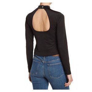 Melrose and Market Mock Neck Long Sleeve Top Black XS‎